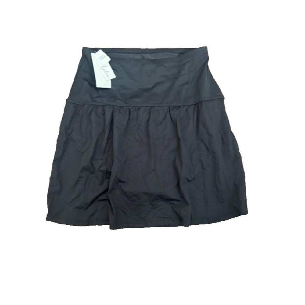 NWT LEILANI tummy control 12 skirtini swimsuit bottom skirt black skort